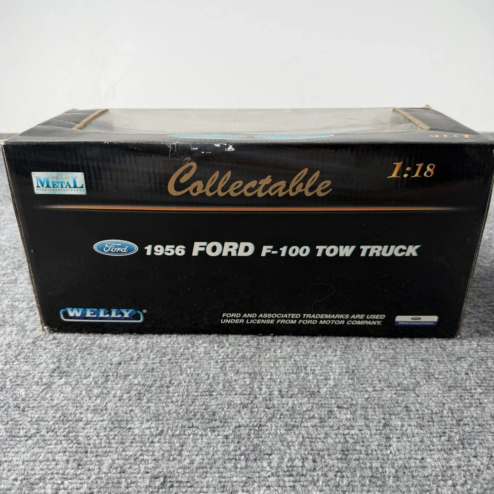 Welly 1956 Ford F-100 Tow Truck 1:18 Green Diecast Metal Collectible